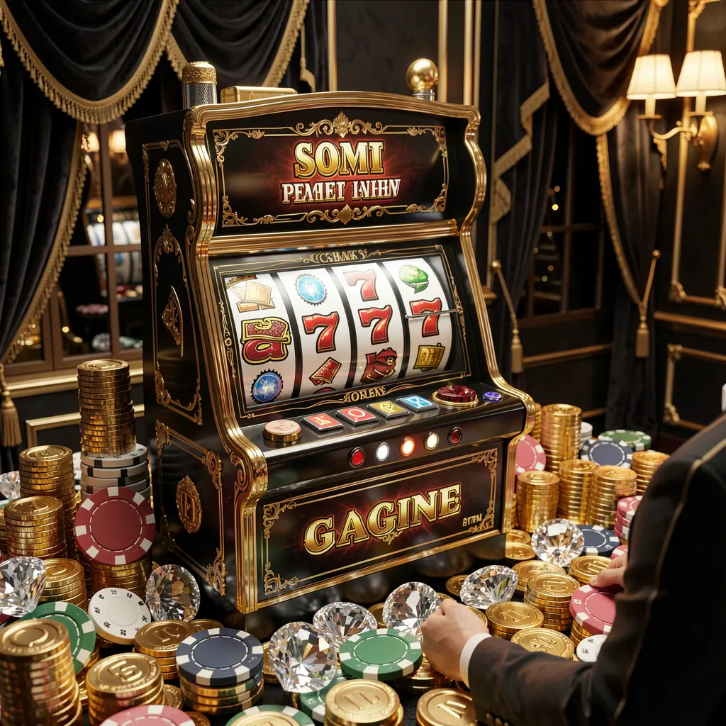 Close up view of a classic golden slot machine with triple lucky sevens and flying gold coins representing premium slot gaming on F2222 in Bangladesh
